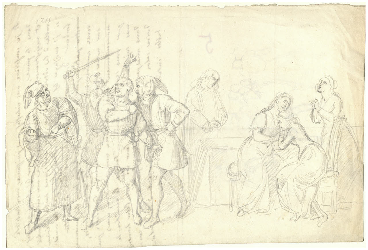 Scena di soggetto storico, Scena di soggetto storico (disegno) - ambito italiano (sec. XIX)