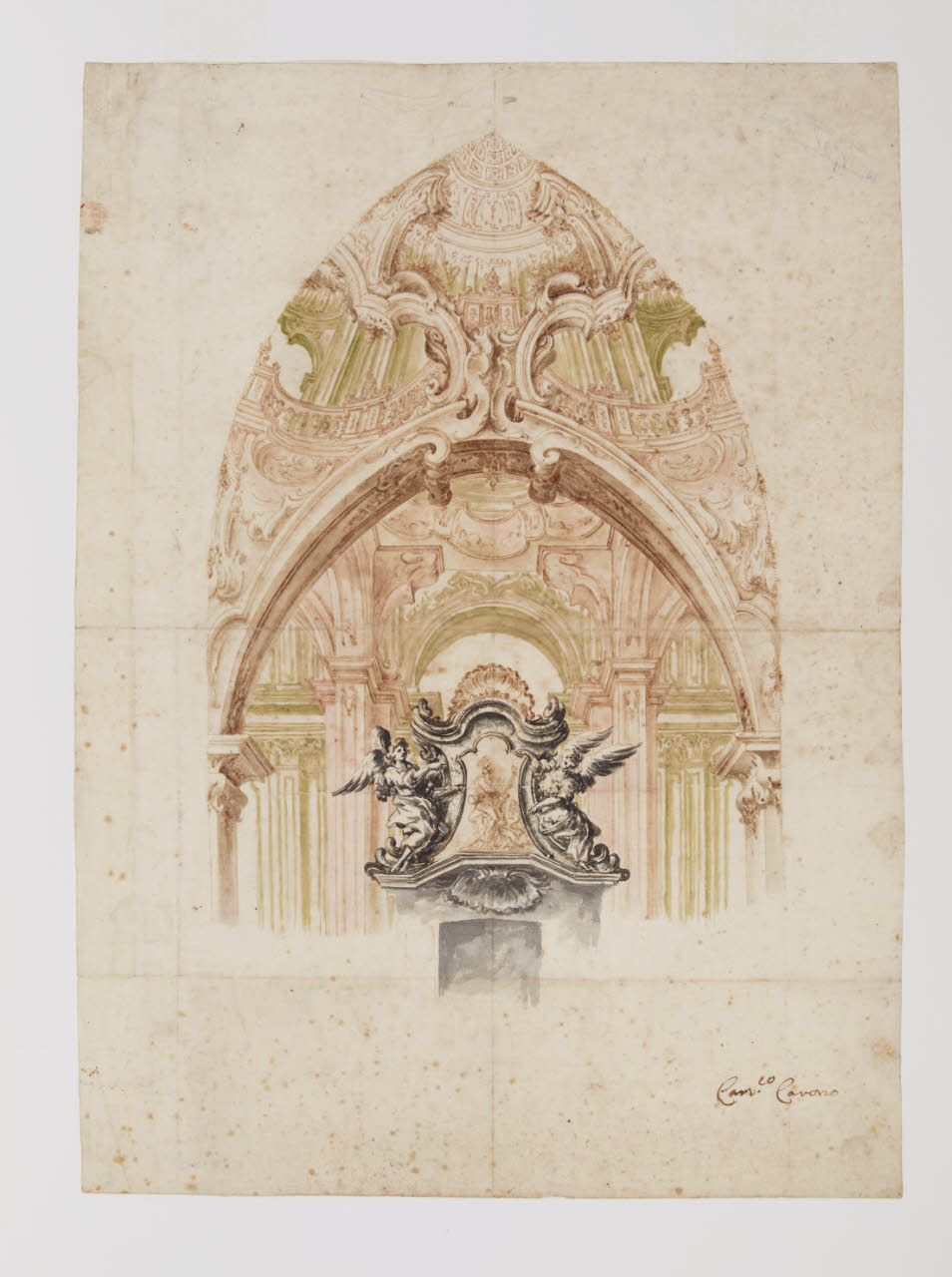 Studio di decorazione di chiesa, Progetto di decorazione per il Duomo di Monza (inventario) (disegno) di Lecchi, Giacomo (attribuito) (prima metà sec. XVIII)