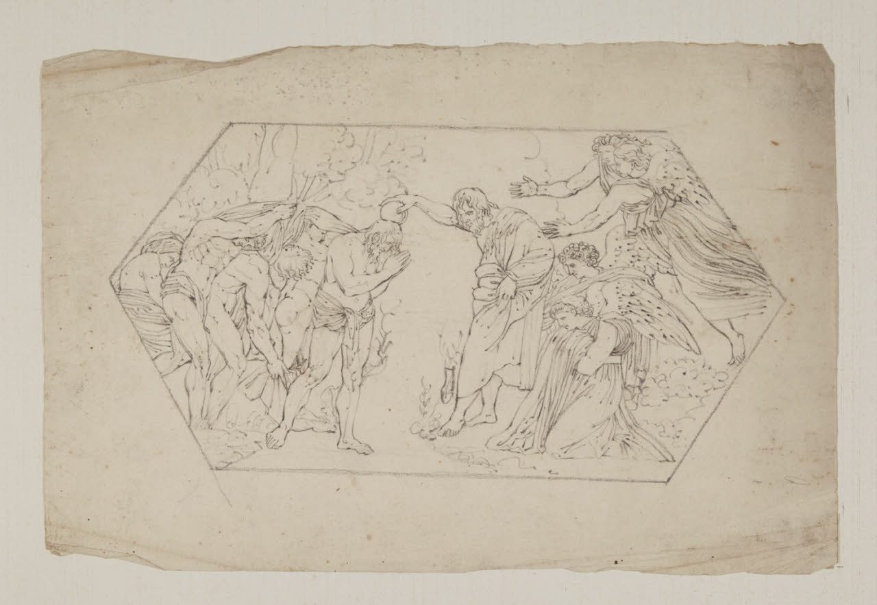 Il Battesimo nel Giordano (disegno) di Macinata, Giuseppe (sec. XIX)