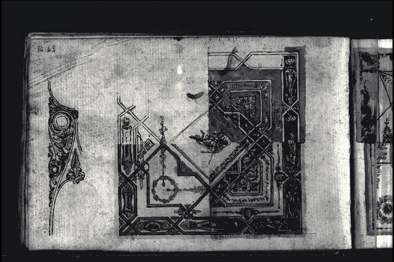 Progetti per la decorazione del soffitto di una sala (disegno) di Macinata, Giuseppe; Macinata, Giuseppe (secondo quarto sec. XIX)