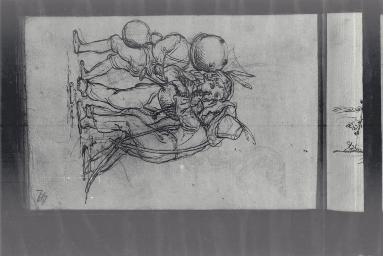 Bambini mascherati musicanti (disegno) di Macinata, Giuseppe; Macinata, Giuseppe (secondo quarto sec. XIX)