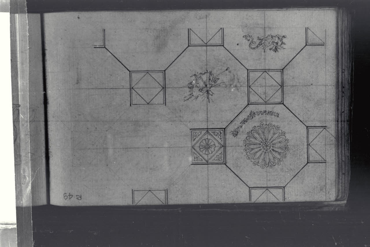 Particolari decorativi (disegno) di Macinata, Giuseppe; Macinata, Giuseppe (secondo quarto sec. XIX)