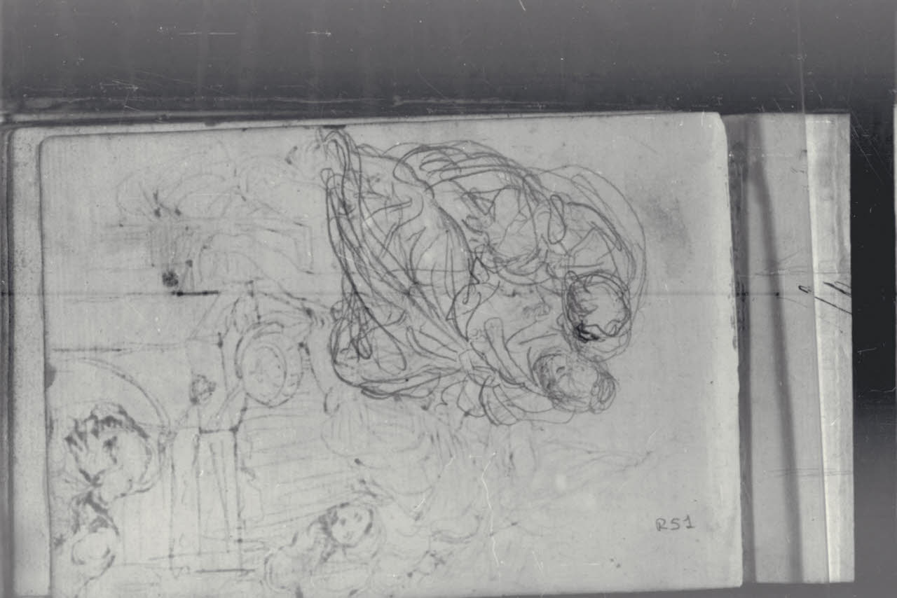 Schizzo di due figure (disegno) di Macinata, Giuseppe; Macinata, Giuseppe (secondo quarto sec. XIX)