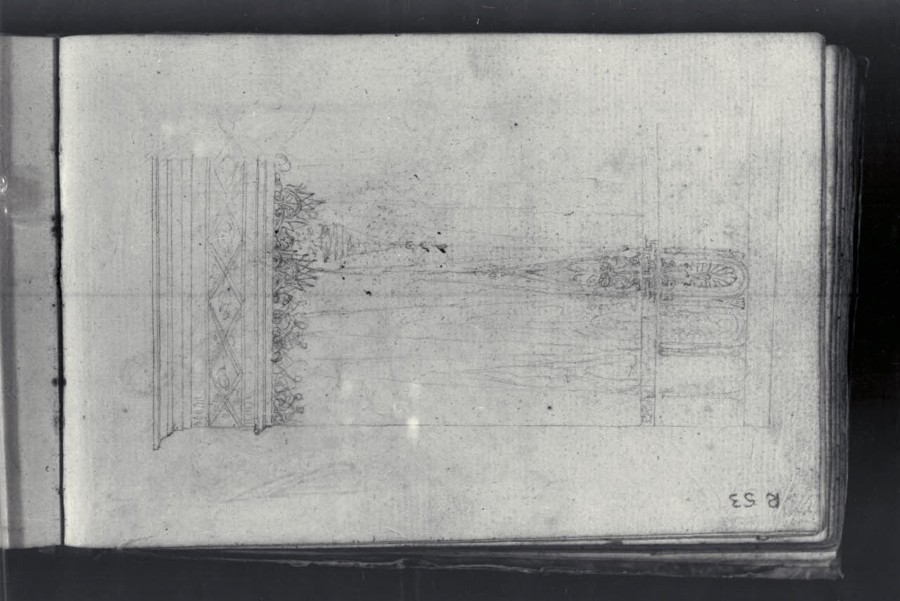 Studio di decorazioni architettoniche (disegno) di Macinata, Giuseppe; Macinata, Giuseppe (secondo quarto sec. XIX)