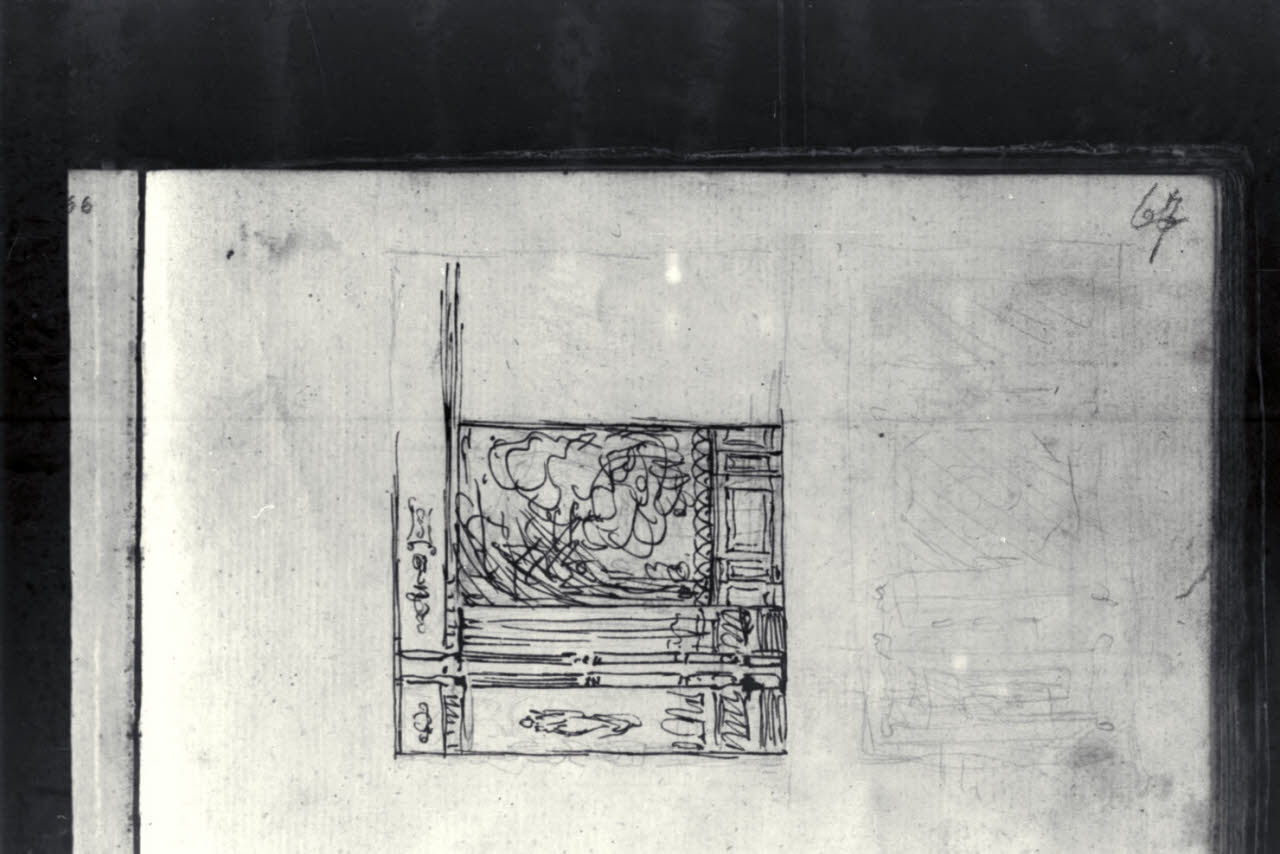 Schizzo per la decorazione di un mobile (disegno) di Macinata, Giuseppe; Macinata, Giuseppe (secondo quarto sec. XIX)