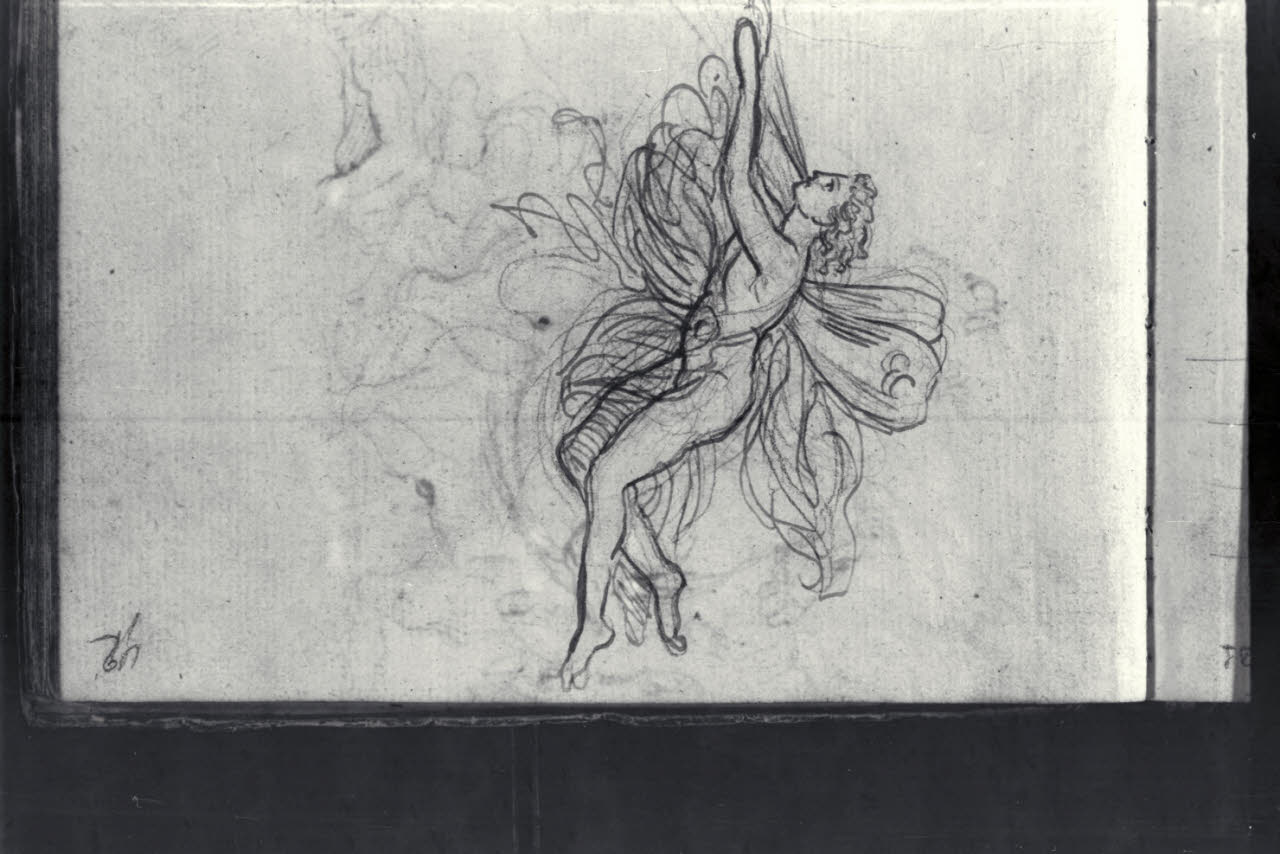 Figura allegorica con ali (disegno) di Macinata, Giuseppe; Macinata, Giuseppe (secondo quarto sec. XIX)