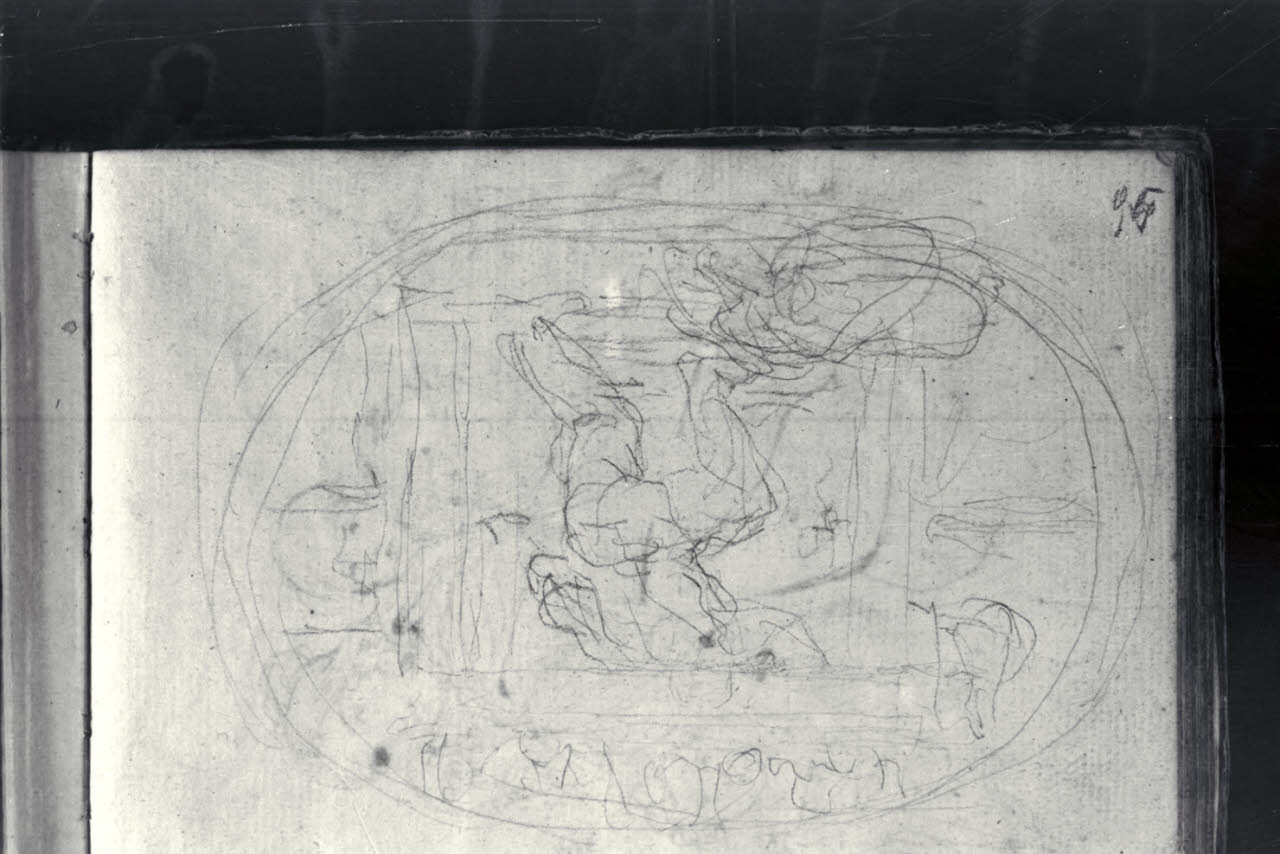 Abbozzo di una composizione con una figura maschile (disegno) di Macinata, Giuseppe; Macinata, Giuseppe (secondo quarto sec. XIX)