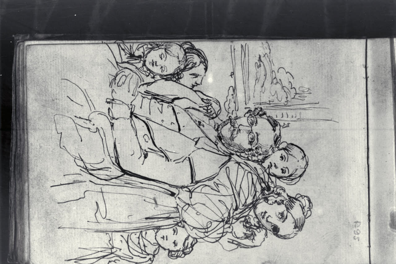 Ritratto di famiglia (disegno) di Macinata, Giuseppe; Macinata, Giuseppe (secondo quarto sec. XIX)