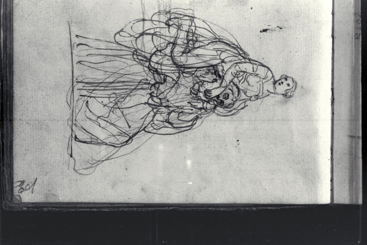 Vecchio barbuto che porta sulle spalle una giovane donna (disegno) di Macinata, Giuseppe; Macinata, Giuseppe (secondo quarto sec. XIX)