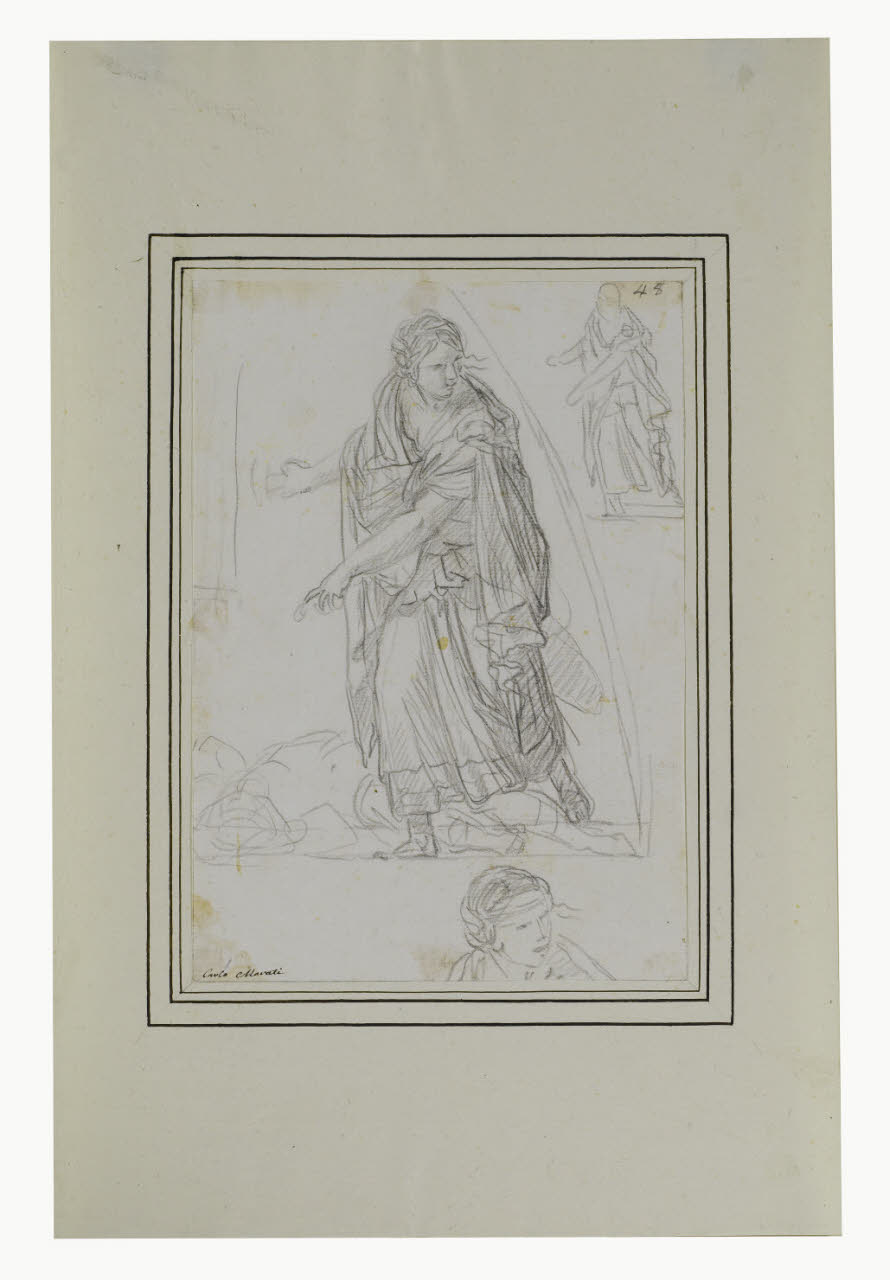Studio per Giaele e Sisara (per la lunetta nella cappella della Presentazione in San Pietro a Roma) (disegno) di Maratti, Carlo (sec. XVII)