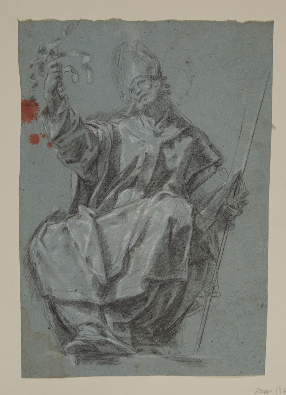 Sant'Ambrogio (disegno) di Discepoli, Giambattista detto Zoppo di Lugano (inizio sec. XVII)