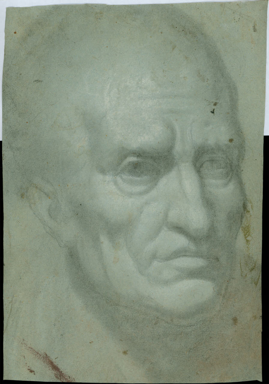 Testa maschile (disegno) - Ambito lombardo (fine sec. XVII)