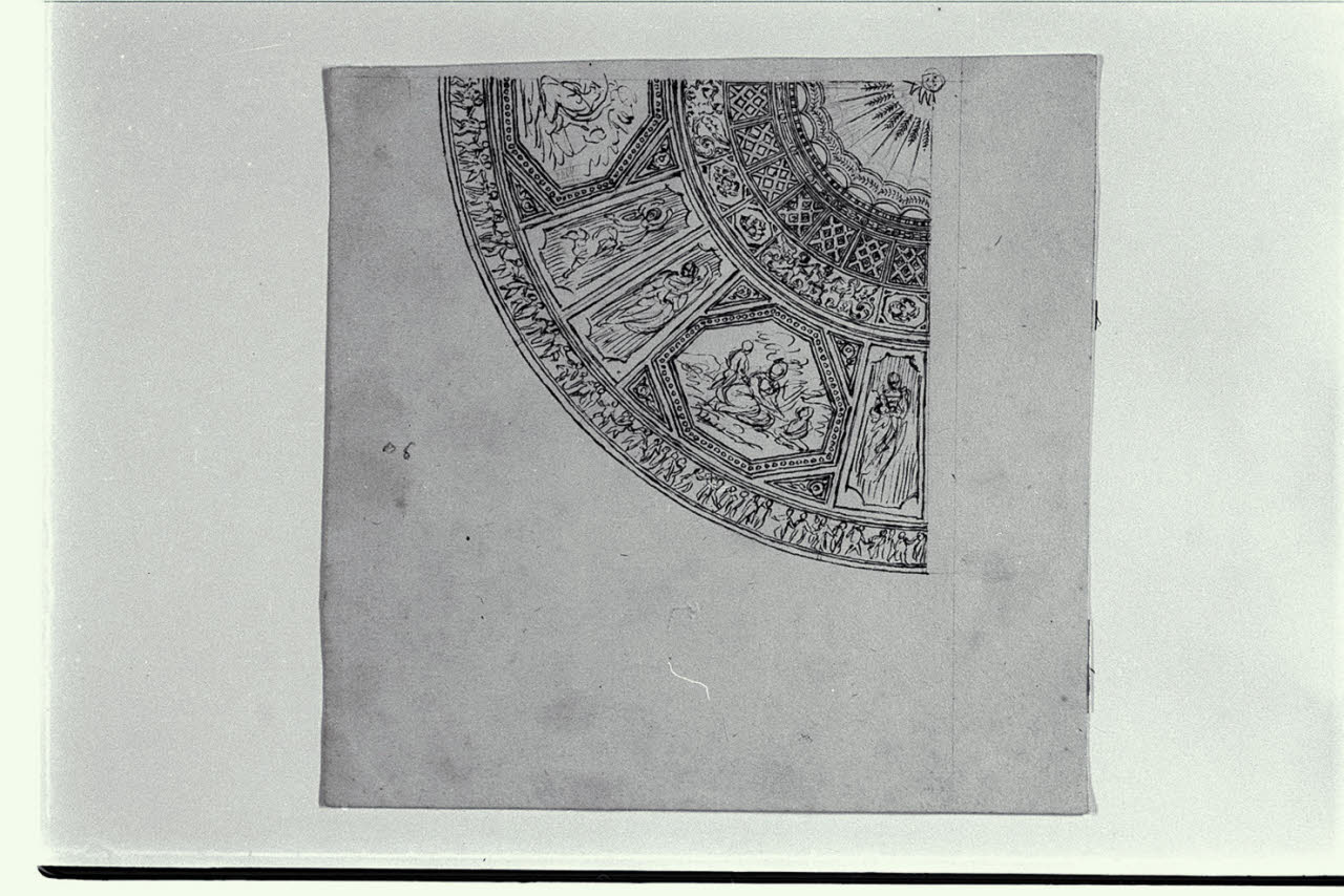 Decorazione dell'interno di una volta del cortile di S. Damaso (?) (disegno) di Pollack, Leopoldo (fine sec. XVIII)