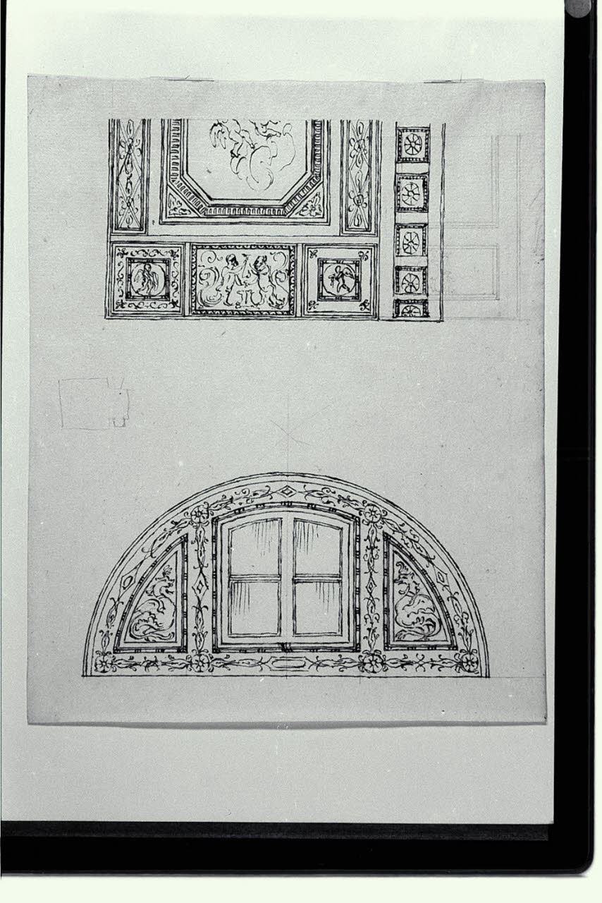 Decorazione di una finestra e del soffitto (disegno) di Pollack, Leopoldo (fine sec. XVIII)