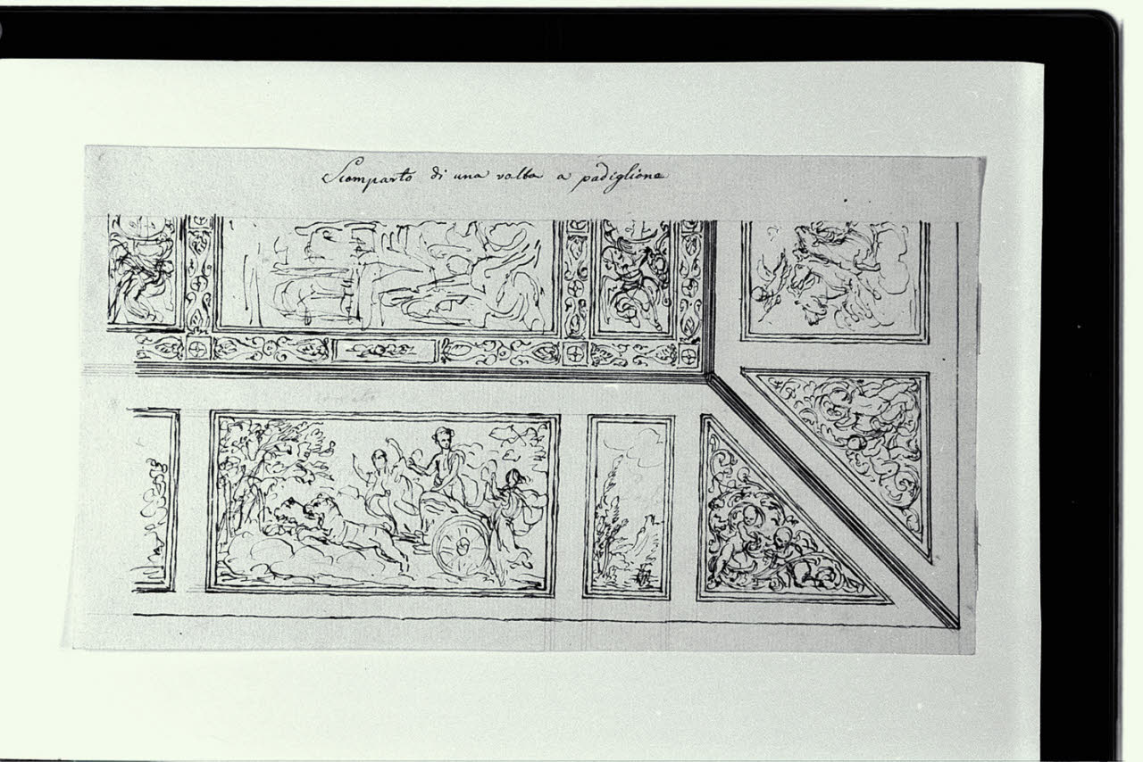 Particolare per una decorazione di una volta a padiglione (disegno) di Pollack, Leopoldo (fine sec. XVIII)