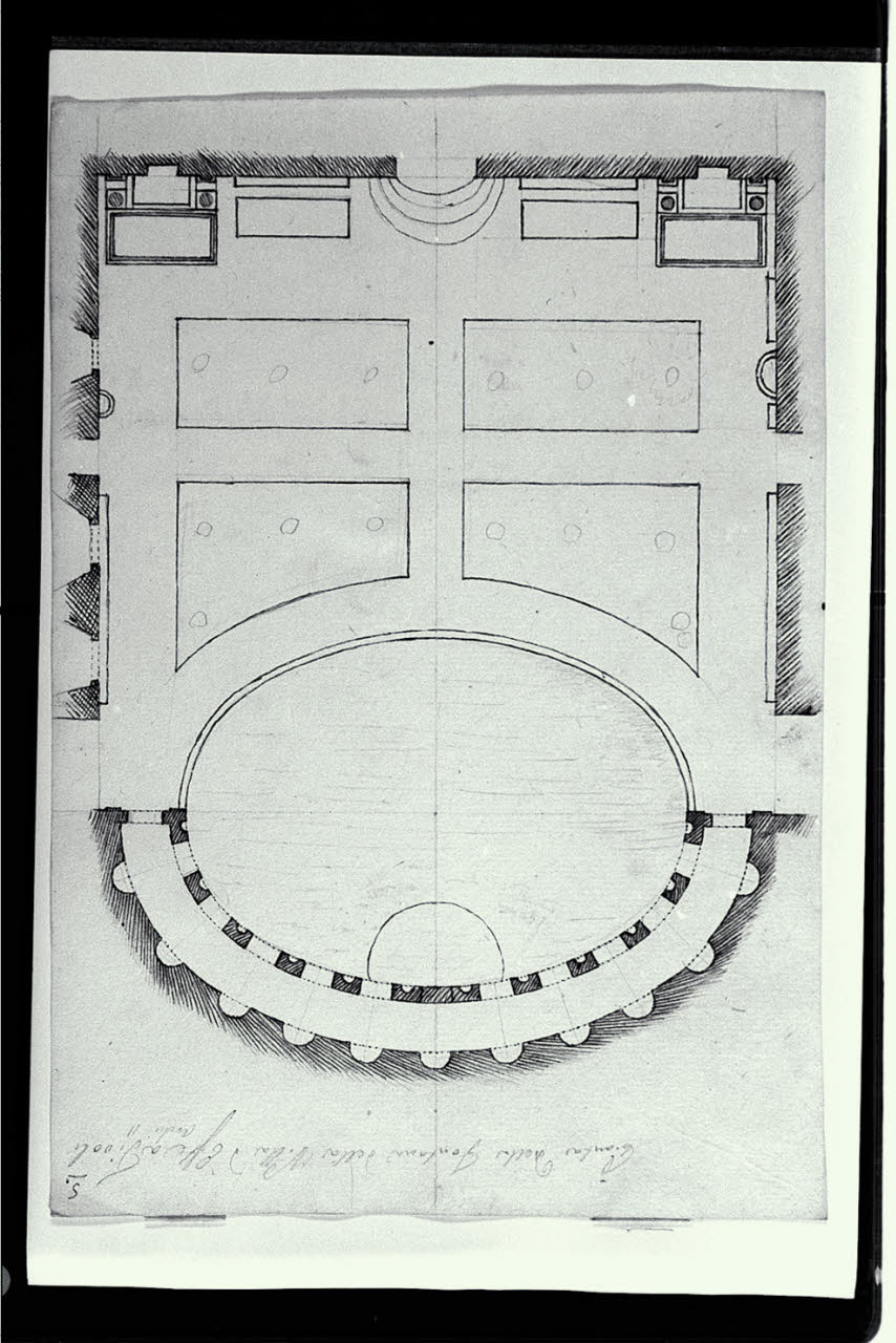 Pianta della fontana nella villa D'Este a Tivoli (disegno) di Pollack, Leopoldo (fine sec. XVIII)