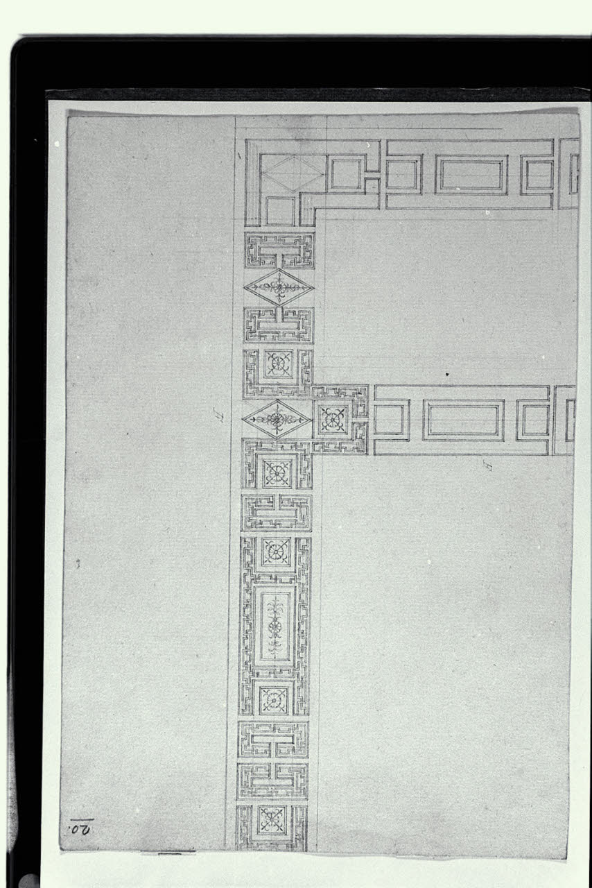 Decorazioni della volta a botte di una stanza della Villa Adriana a Tivoli (disegno) di Pollack, Leopoldo (fine sec. XVIII)