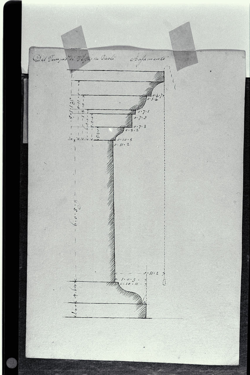Basamento del Tempio di Vesta a Tivoli (disegno) di Pollack, Leopoldo (fine sec. XVIII)