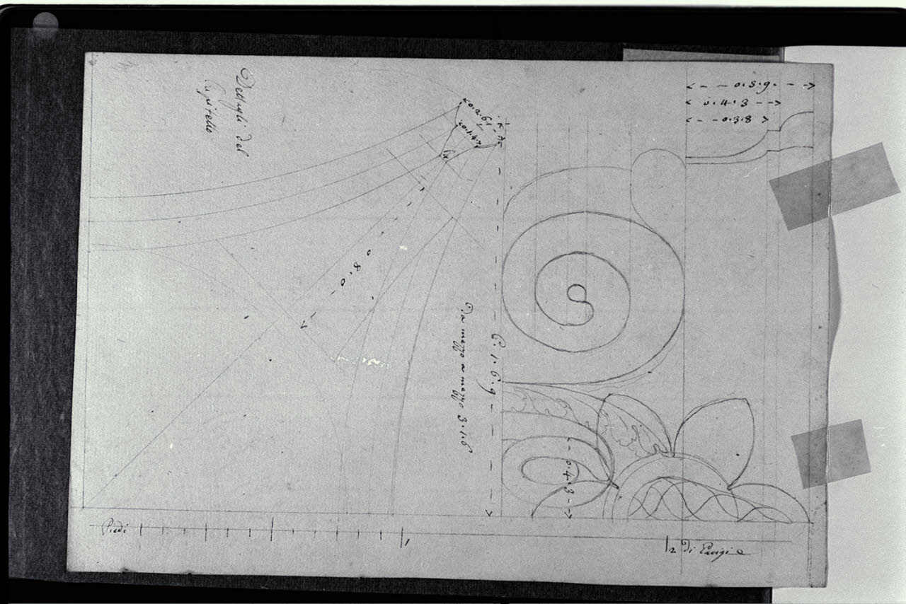 Dettagli del Capitello (disegno) di Pollack, Leopoldo (fine sec. XVIII)