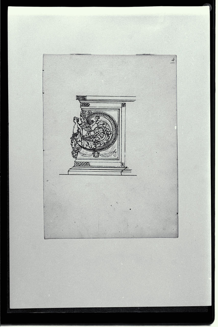 Base d'altare (?) (disegno) di Pollack, Leopoldo (fine sec. XVIII)