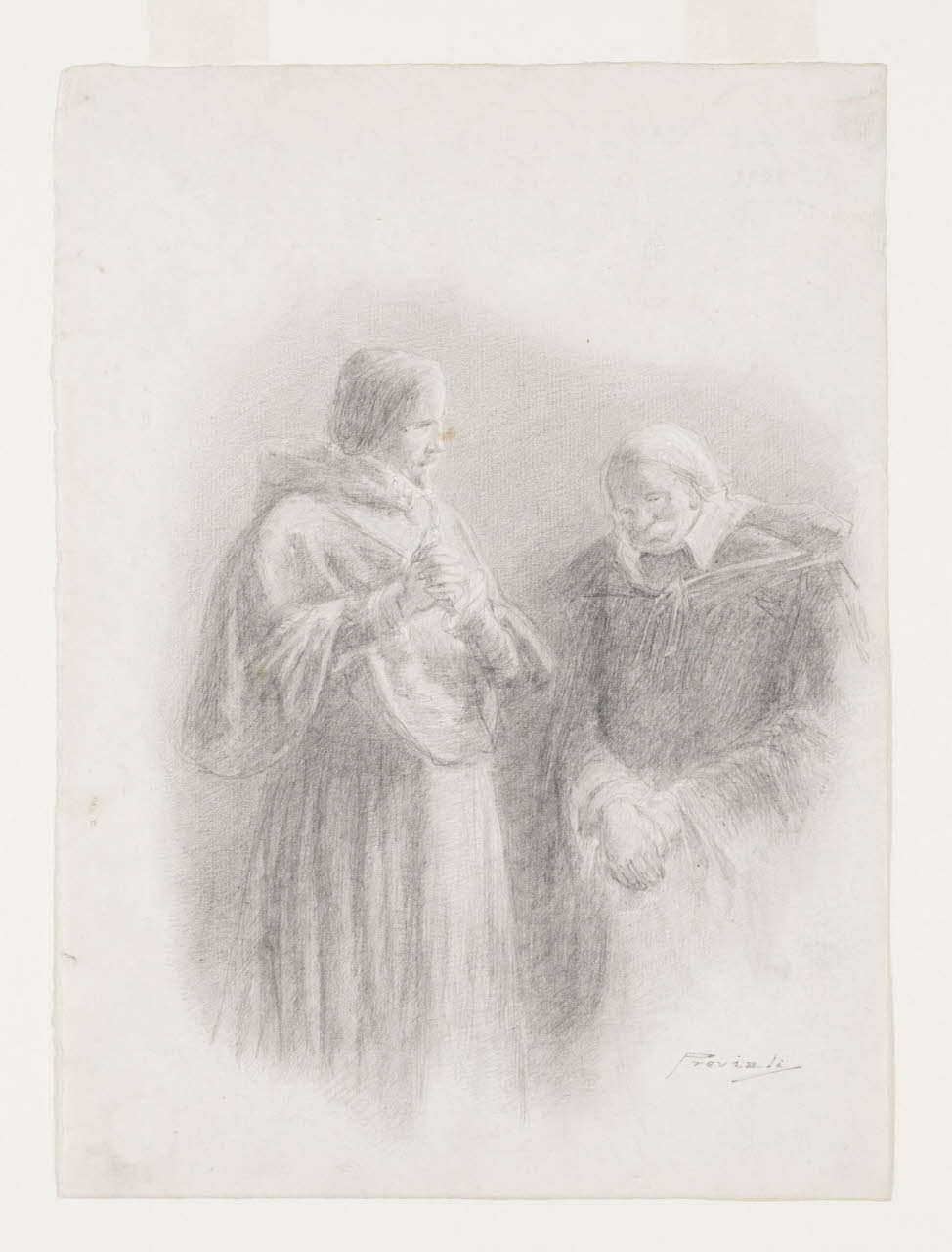 La risposta de cardinale alle difese di don Abbondio "- E dovevo dirvelo? Amare, figliolo; amare e pregare -", Illustrazione per i Promessi Sposi - Capitolo XXVI (disegno) di Previati, Gaetano; Previati, Gaetano (sec. XIX)