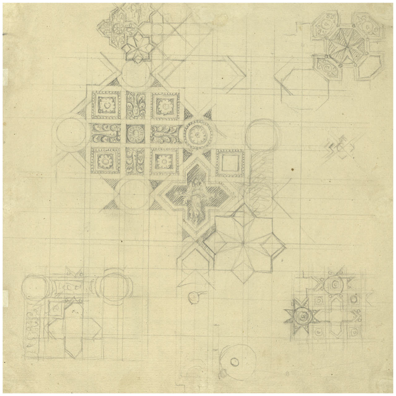 Pavimentazione (?), Pavimentazione (?) (disegno) di Quarenghi, Giacomo (maniera) (secc. XVIII/ XIX)