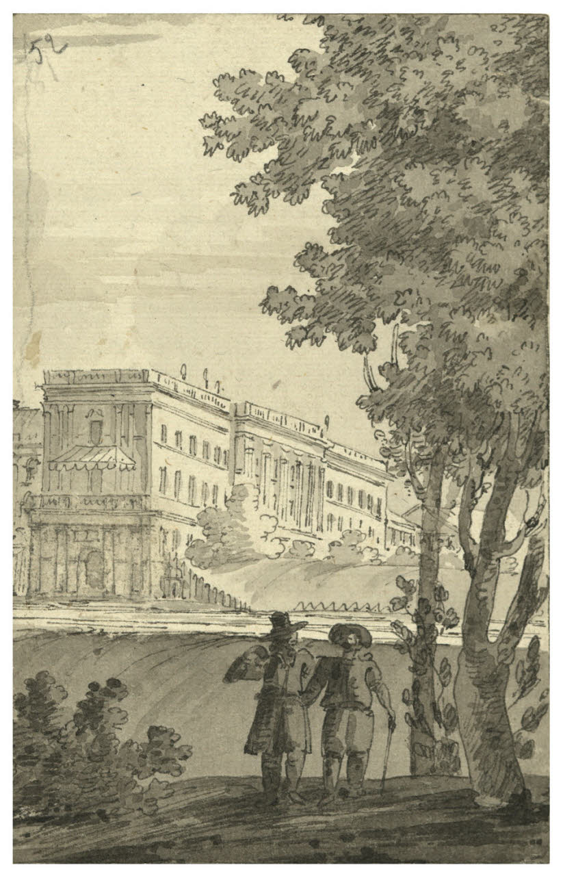 Veduta dell'ala Zubovskij del Palazzo di Carskoe Selo, Veduta dell'ala Zubovskij del Palazzo di Carskoe Selo (disegno) di Quarenghi, Giacomo (secc. XVIII/ XIX)