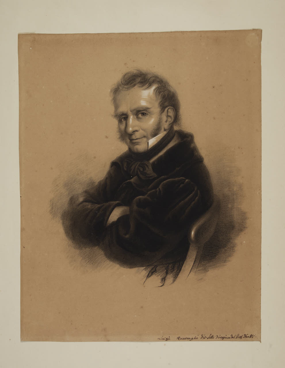 Ritratto di Giuseppe Diotti, Ritratto del pittore Giuseppe Diotti (disegno) di Quarenghi, Luigi (secc. XVIII/ XIX)