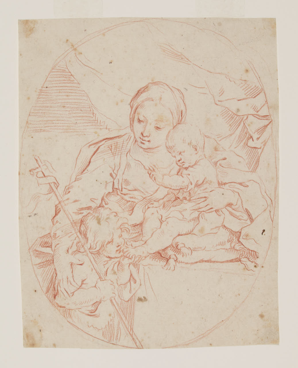 Madonna col Bambino e San Giovannino (disegno) di Reni, Guido; Reni, Guido (copia; copia da) (prima metà sec. XVII)