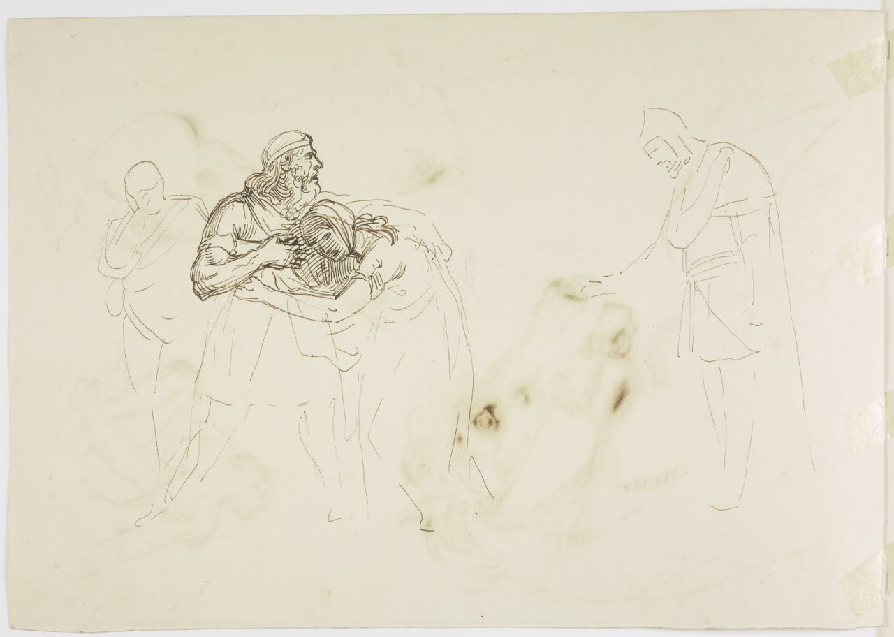 Studio per un gruppo di figure in costume storico (disegno) di Sabatelli, Luigi (secc. XVIII/ XIX)