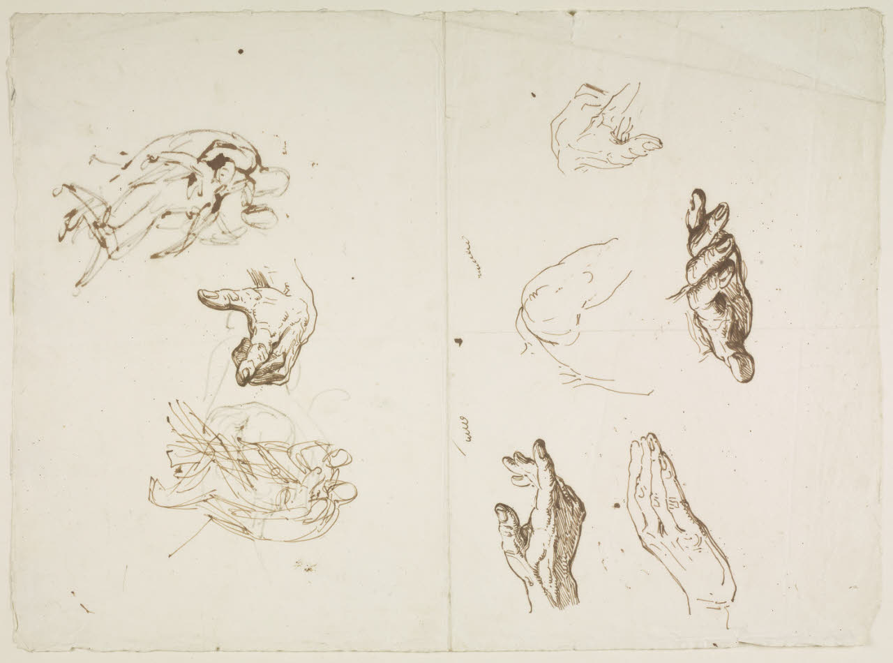 Schizzi di mani e due bozzetti per una Pietà (disegno) di Sabatelli, Luigi (secc. XVIII/ XIX)