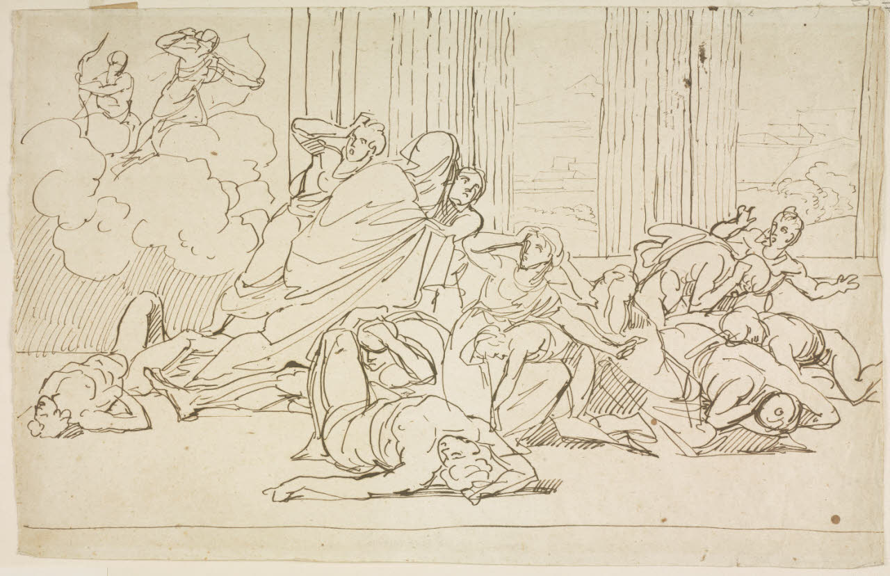 L'uccisione dei figli di Niobe (disegno) di Sabatelli, Luigi (secc. XVIII/ XIX)