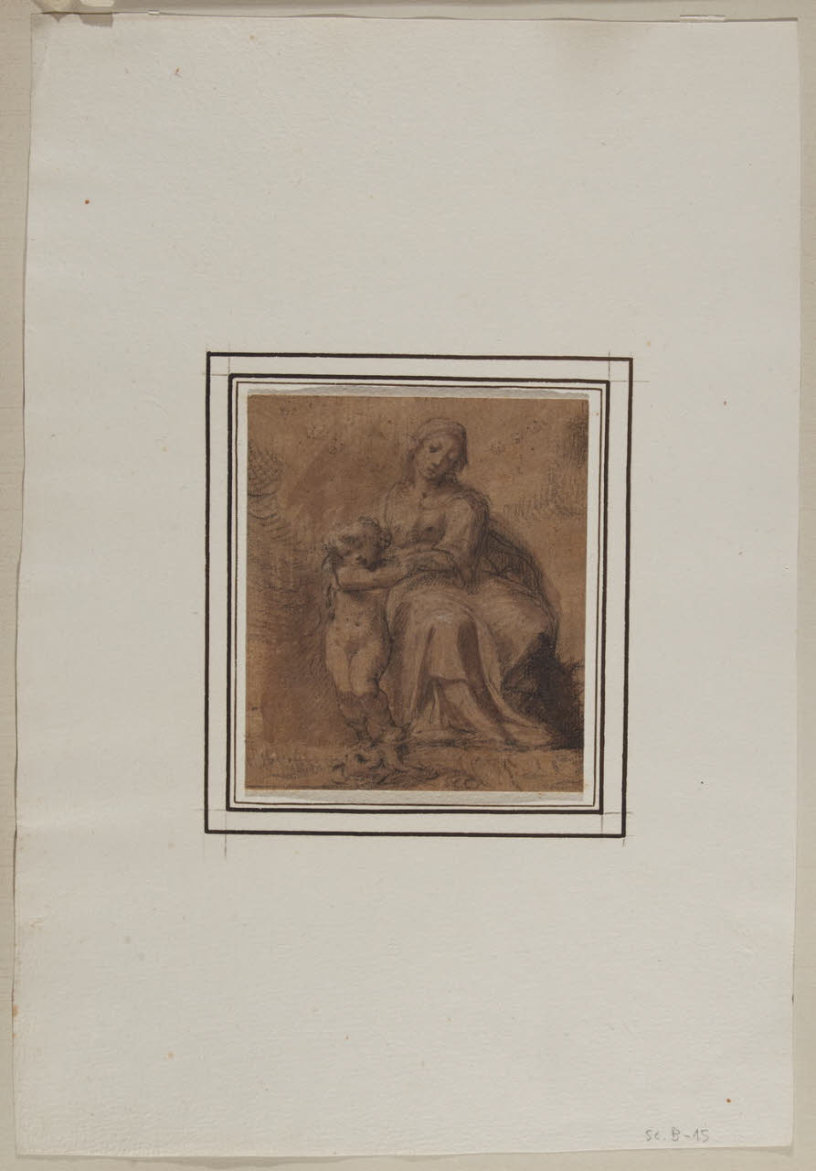 Madonna con il Bambino (disegno) - Anonimo (prima metà sec. XVII)