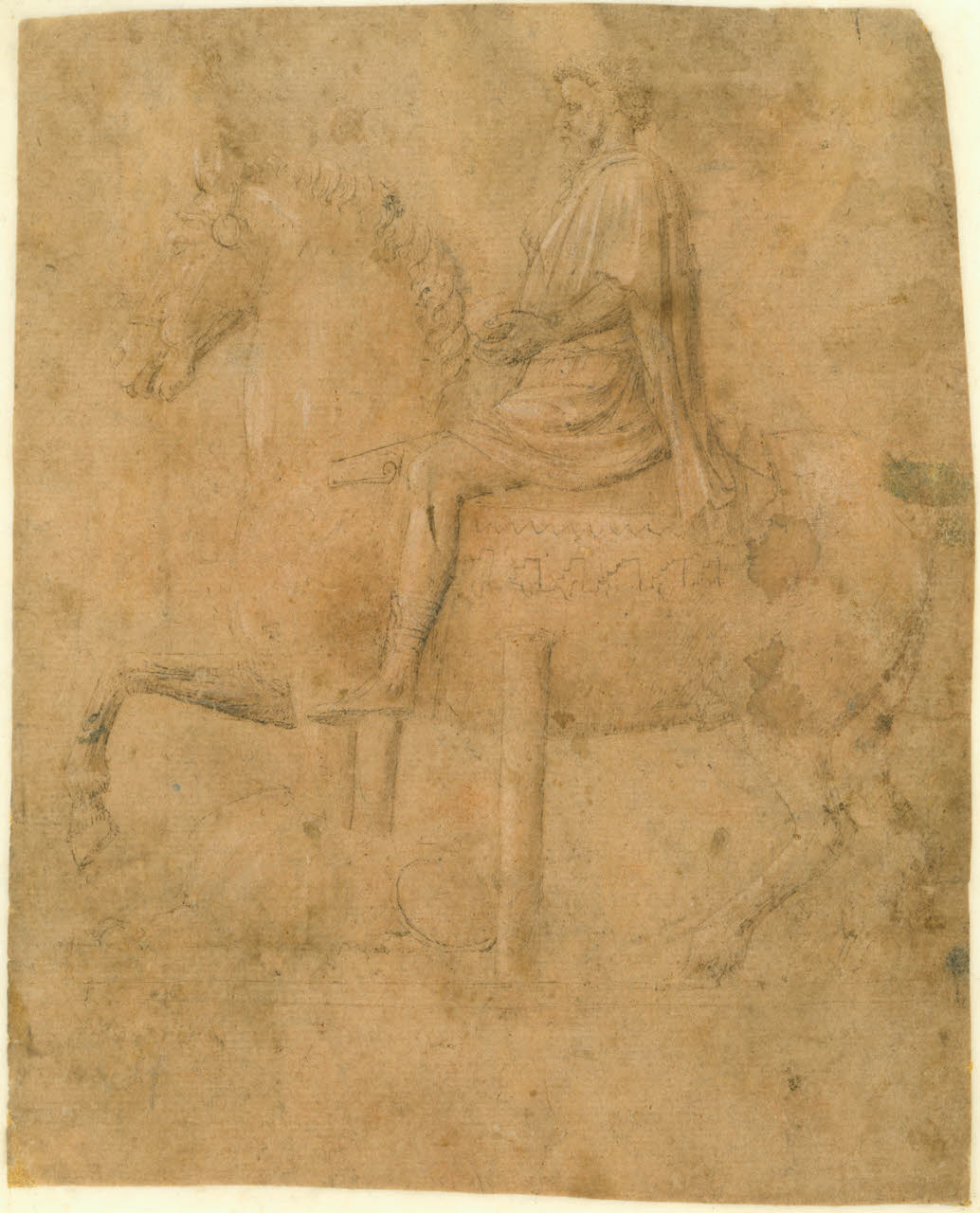 Statua equestre di Marco Aurelio, Statua equestre di Marco Aurelio (disegno) - Ambito Italia settentrionale (sec. XV)