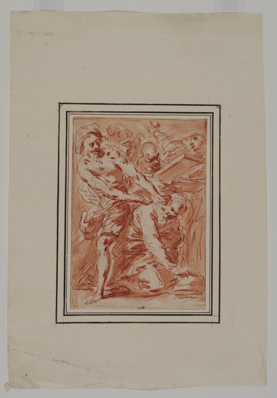 Gesù che cade sotto la croce (disegno) di Procaccini, Ercole il Giovane (prima metà sec. XVII)
