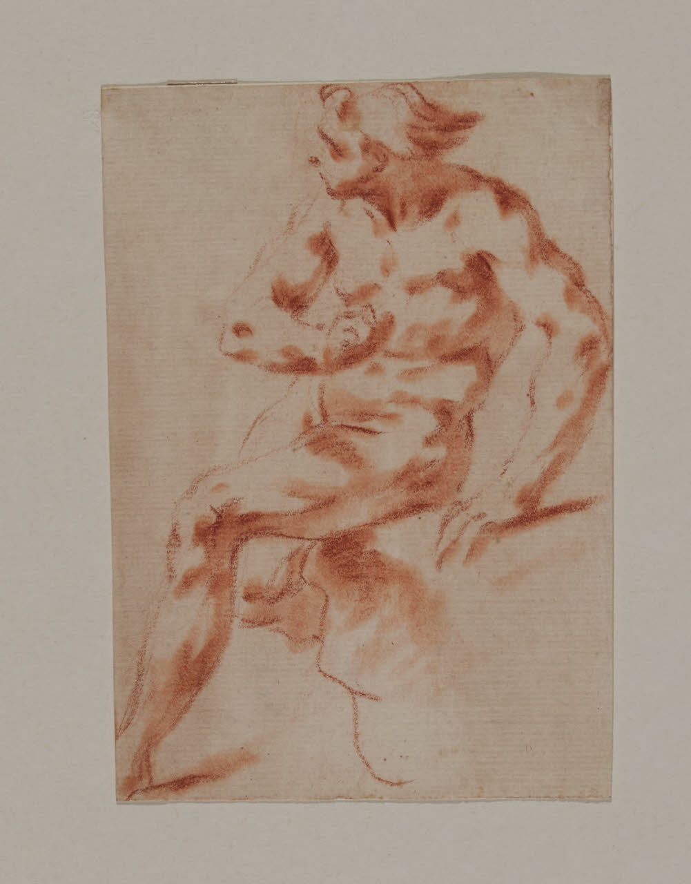 Studio di nudo maschile seduto (disegno) - Anonimo (sec. XVIII)