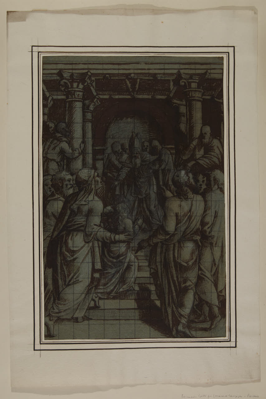 Presentazione della Vergine al Tempio (disegno) di Gatti, Bernardino detto Soiaro (sec. XVI)