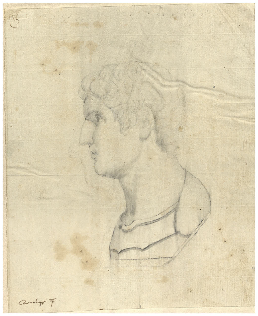 Busto maschile (disegno) di Maggiolini (bottega) (secc. XVIII/ XIX)