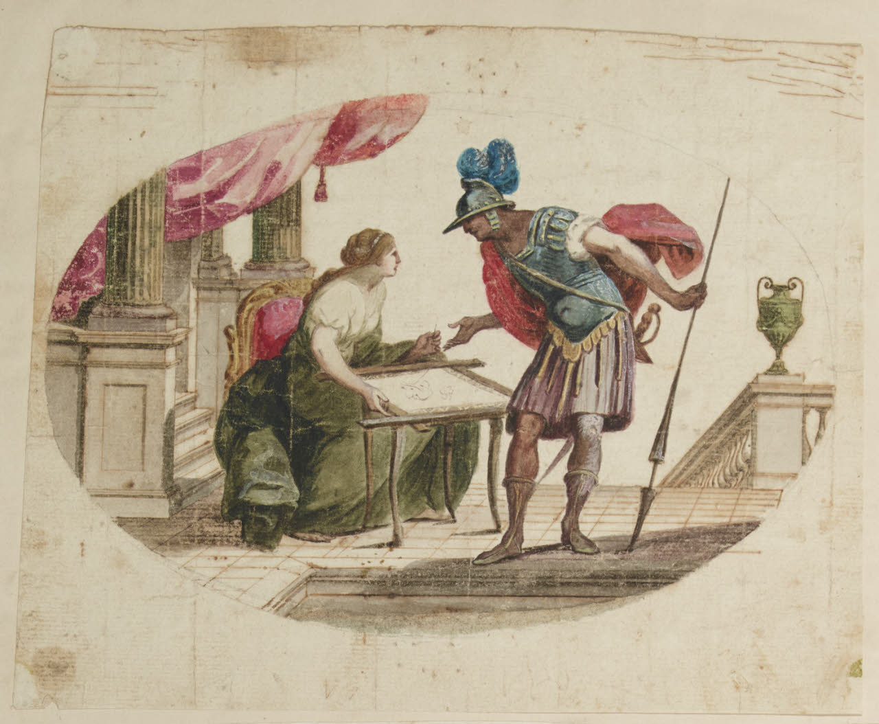 Scena all'antica (disegno) di Maggiolini (bottega) (secc. XVIII/ XIX)