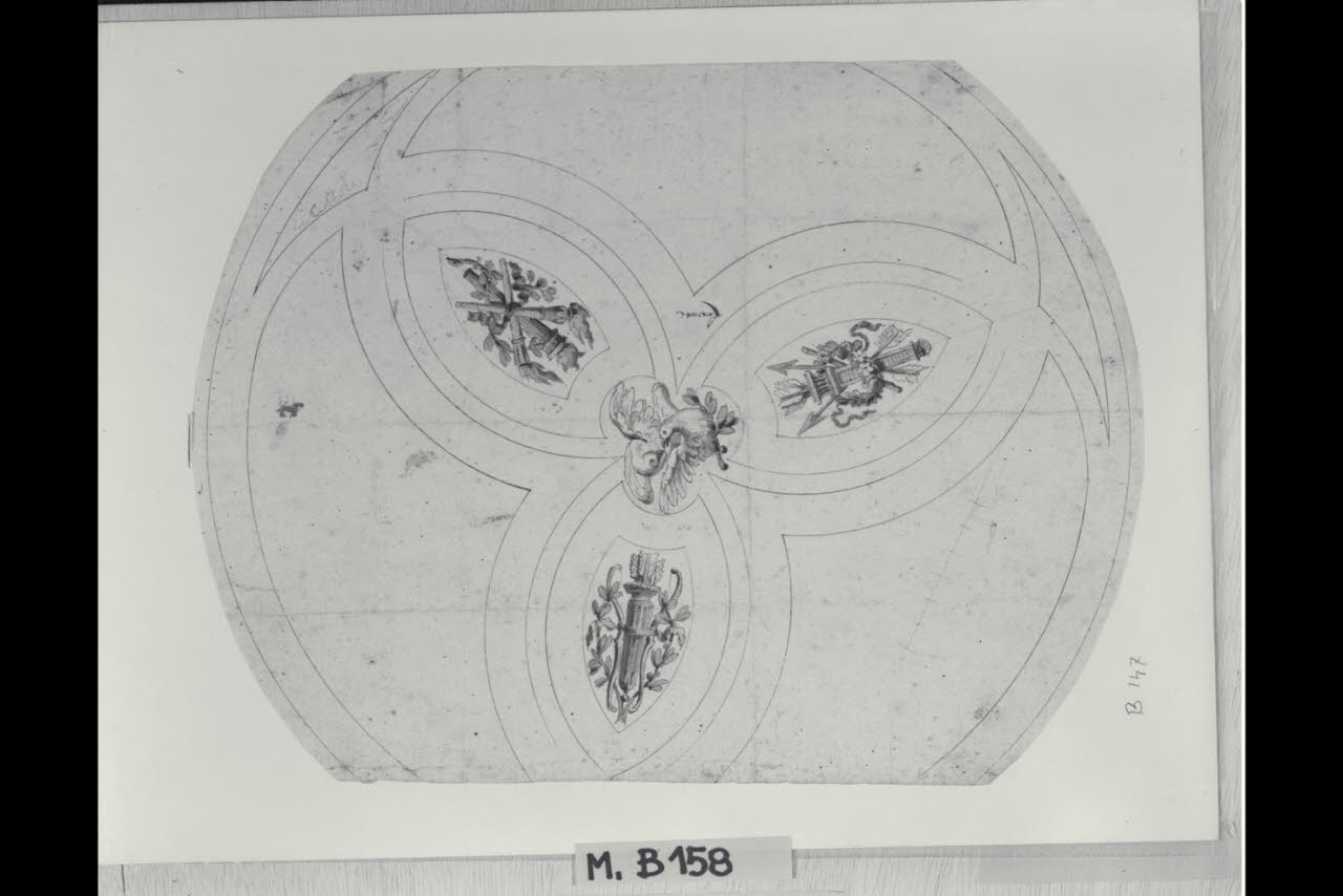 Progetto per un piano circolare (disegno) di Levati, Giuseppe (secc. XVIII/ XIX)