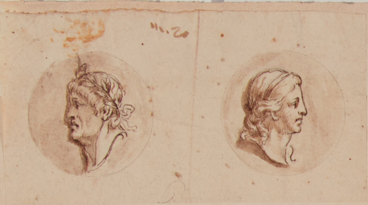 Due profili classici (disegno) di Maggiolini (bottega) (secc. XVIII/ XIX)