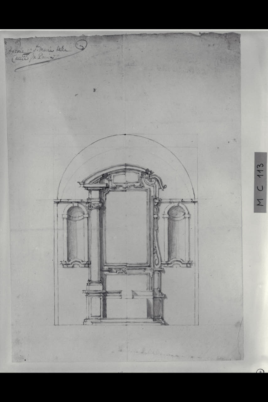 Prospetto di altare con due soluzioni (disegno) di Maggiolini (bottega) (secc. XVIII/ XIX)