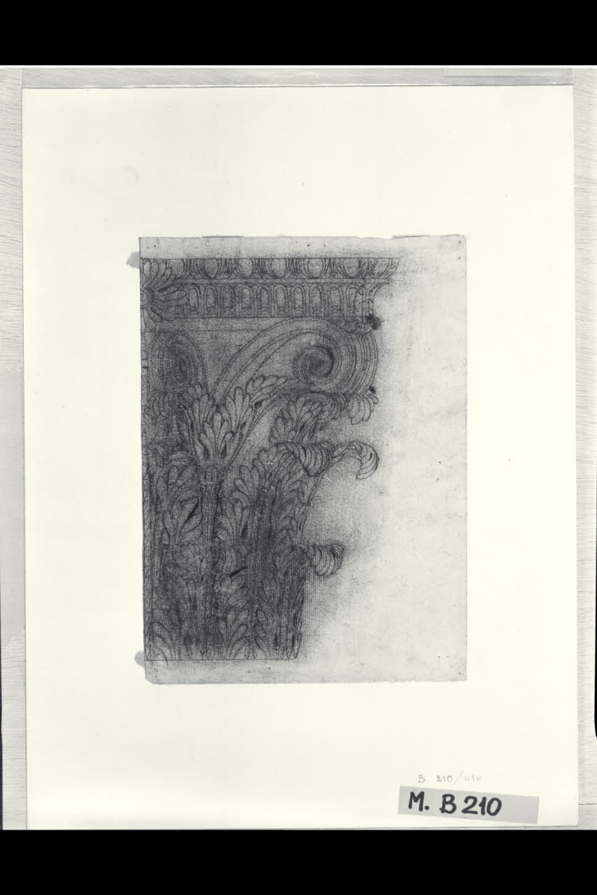 Capitello corinzio (disegno) di Maggiolini (bottega) (secc. XVIII/ XIX)