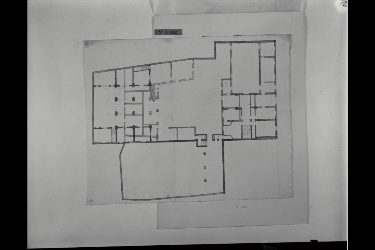Pianta di casa Maggiolini a Parabiago (disegno) di Maggiolini (bottega) (secc. XVIII/ XIX)