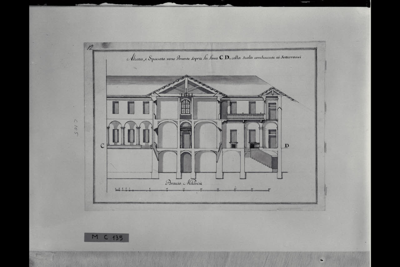 Sezione di casa Maggiolini a Parabiago (disegno) di Maggiolini (bottega) (secc. XVIII/ XIX)