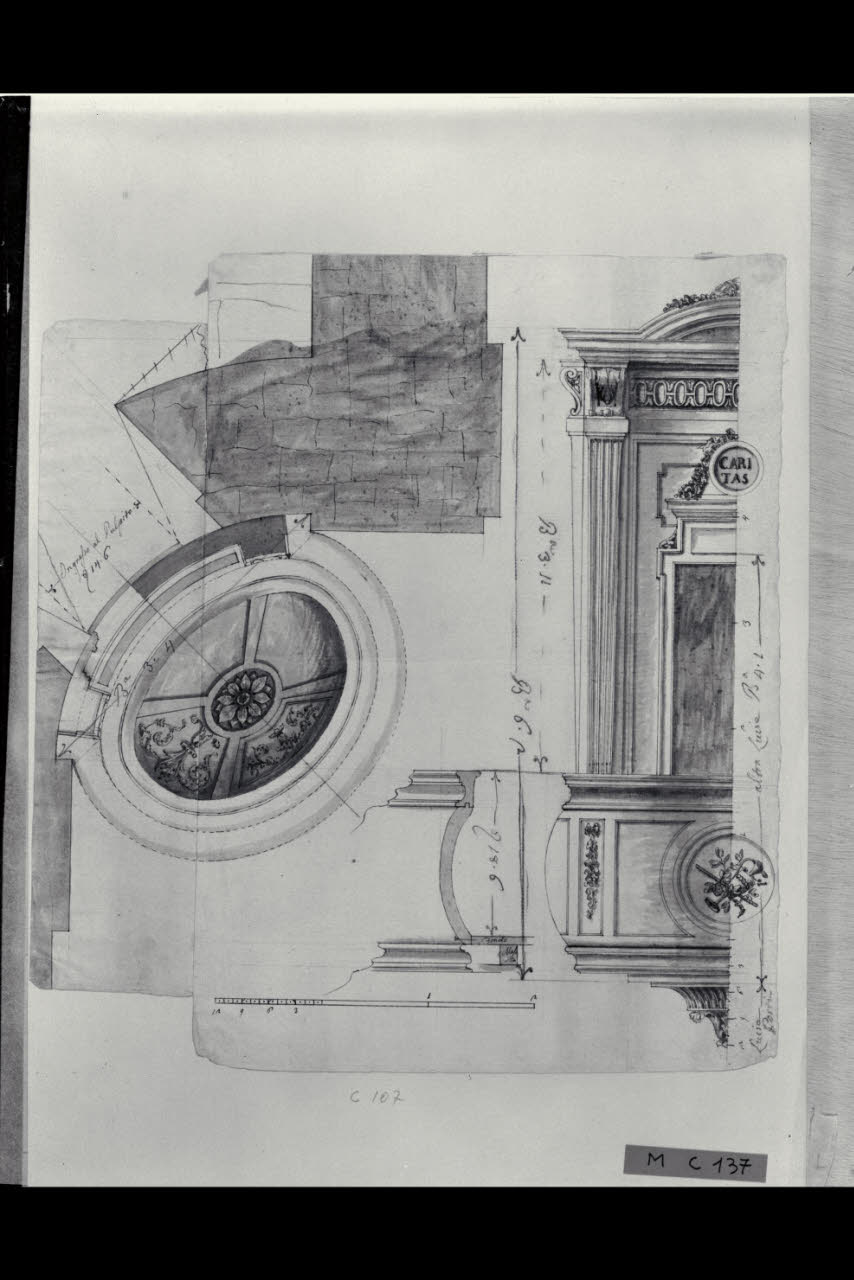 Progetto per un pulpito (disegno) di Maggiolini (bottega) (secc. XVIII/ XIX)