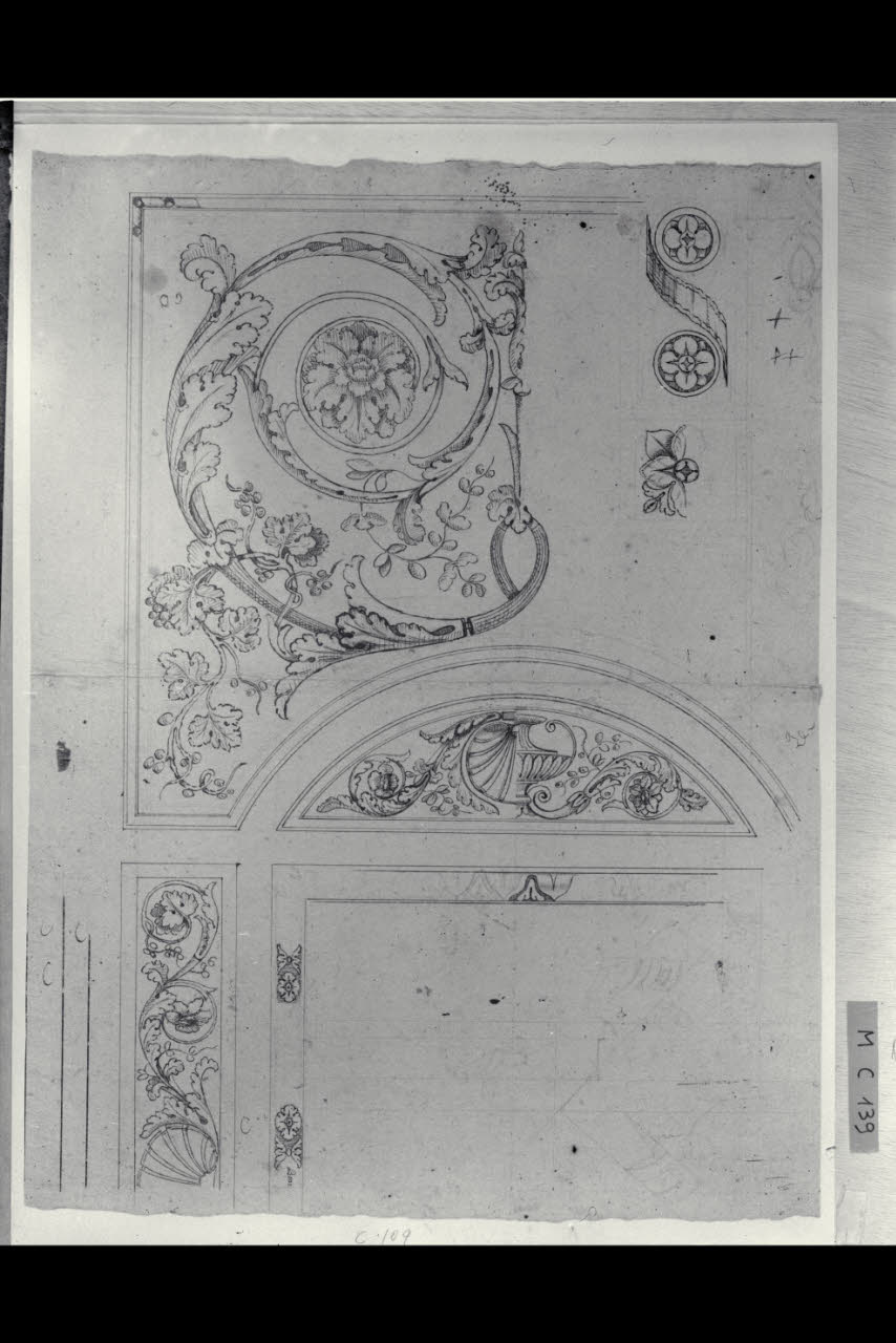 Vari motivi ornamentali (disegno) di Maggiolini (bottega) (secc. XVIII/ XIX)