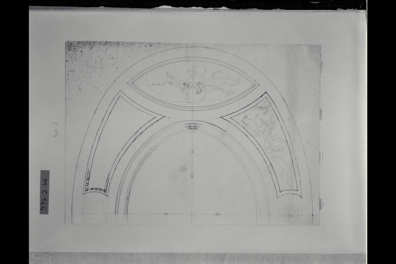 Piano ovale (disegno) di Maggiolini (bottega) (secc. XVIII/ XIX)