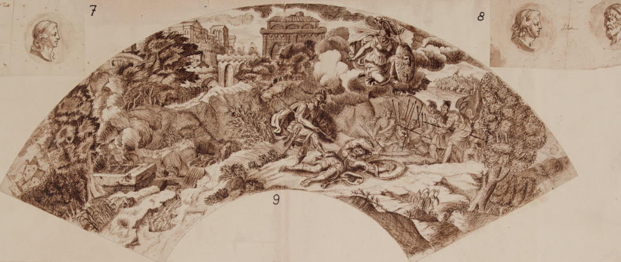 Composizione per ventaglio (disegno) - Ambito italiano (secc. XVIII/ XIX)