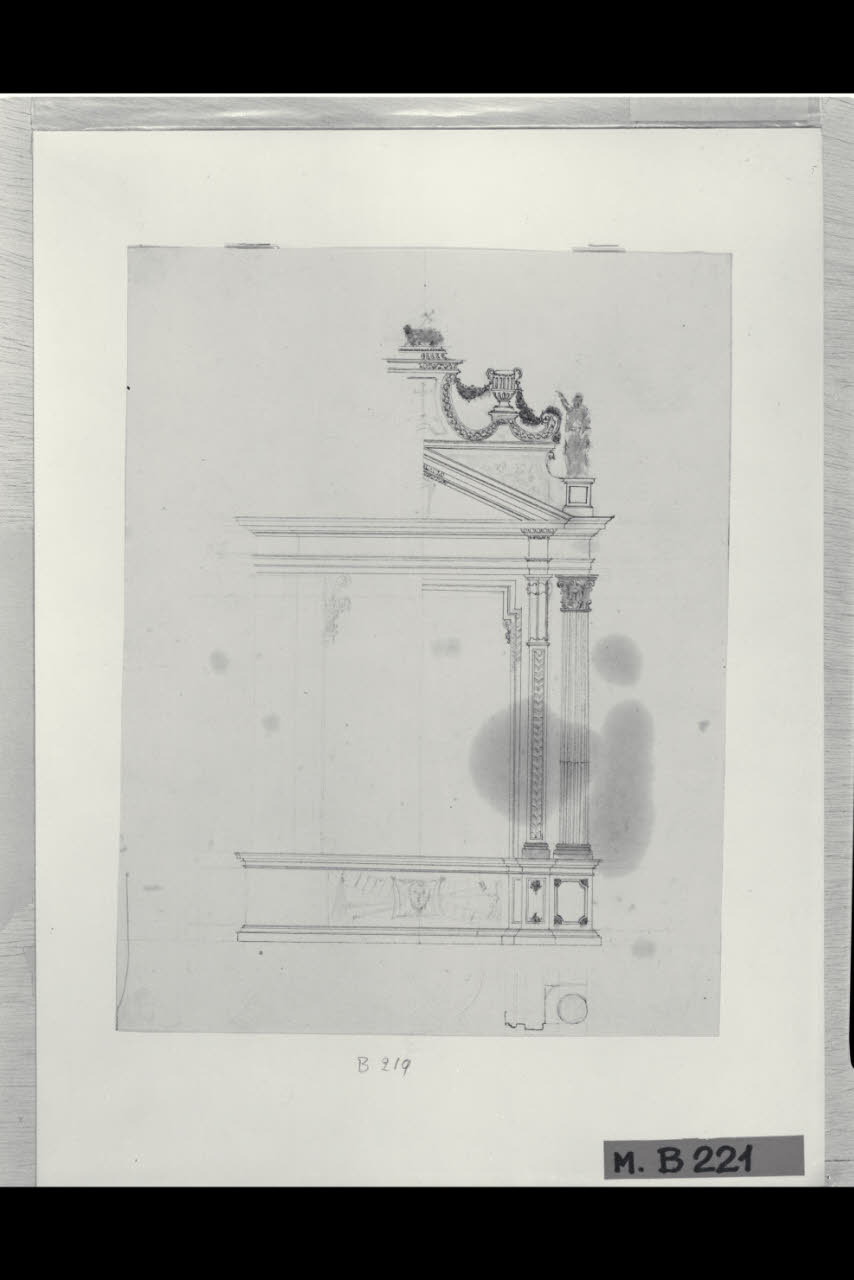 Ancona con dettaglio in sezione (disegno) di Maggiolini (bottega) (secc. XVIII/ XIX)